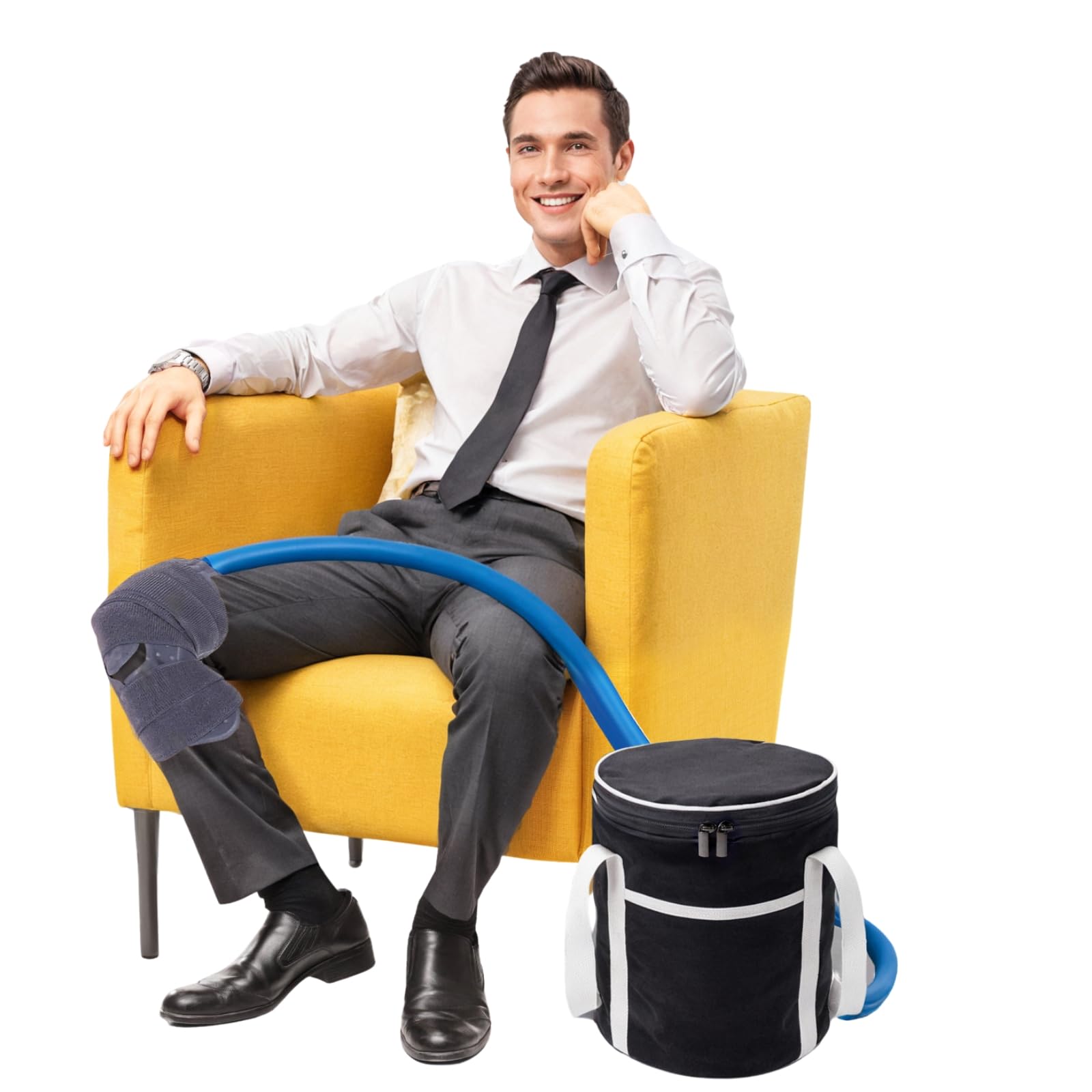 Portable Ice Machine for Knee After Surgery, Cold Therapy machine for Sports Injuries, Strain and Sprain, Cryotherapy Kit System with Quiet Pump and Universal Compression Pad