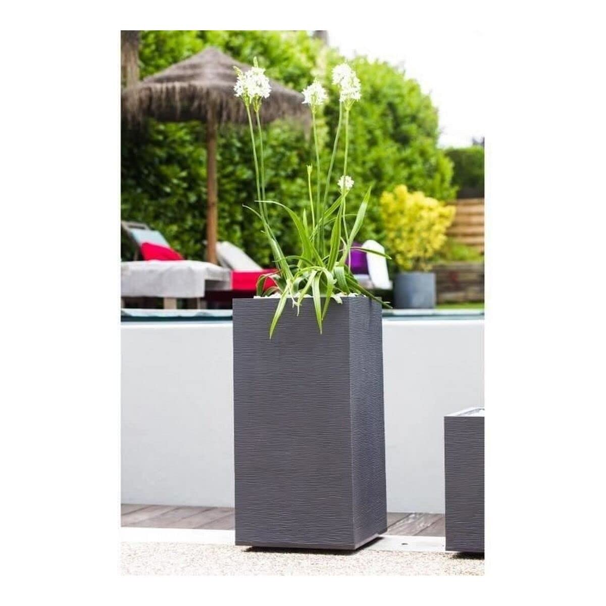 EDA Plastiques Pot carré GRAPHIT Gris anthracite 39,5 x 39,5 x 80 cm 13738 G.ANT SX1