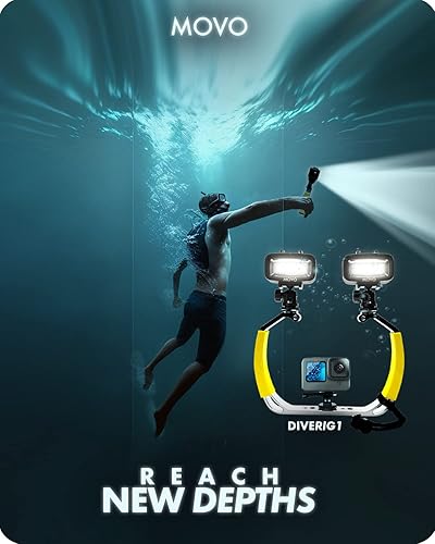 Miniatura 2 de Movo DiveRig1 XL - Equipo de buceo con luces LED impermeables – Compatible con GoPro Hero, HERO5, HERO6, HERO7, HERO8, HERO9, HERO10 y DJI Osmo