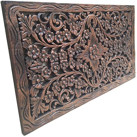 Asiana Home Decor Hand Carved Wood Panel Cover
