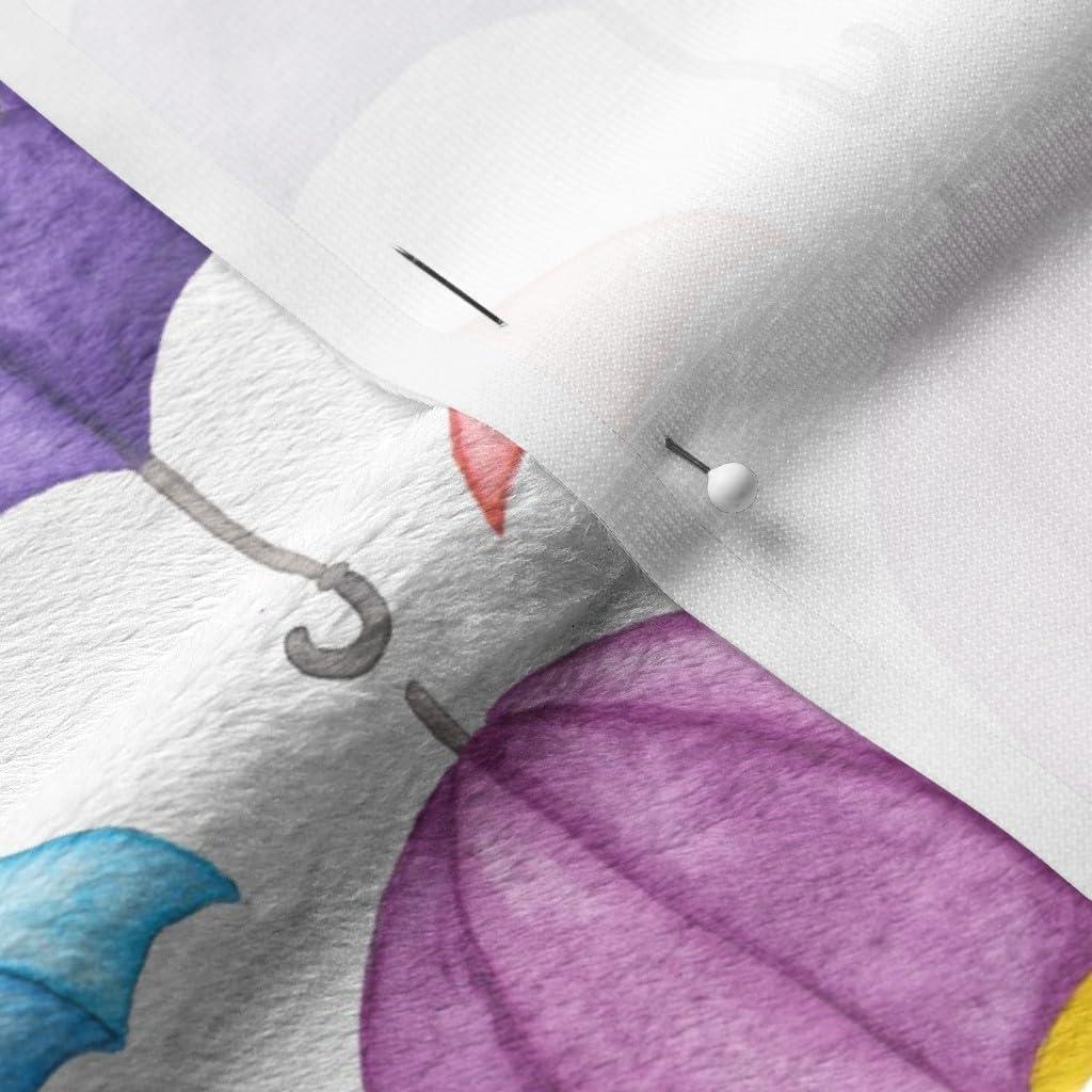 Spoonflower Fabric - Colourful Umbrellas Umbrella Parasol Weather Shower Vintage Printed on Minky Fabric by The Yard - Sewing Baby Blankets Quilt Backing Plush