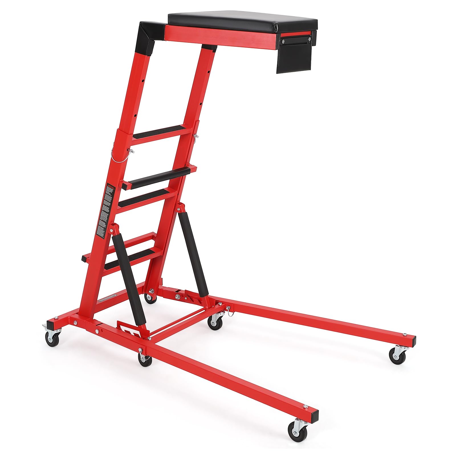 DEXSO Topside Automotive Engine Creeper - 400LBS Capacity, Adjustable Height 48"-66", Foldable Design with 6 Swivel Casters, Thickened Cushion & Tool