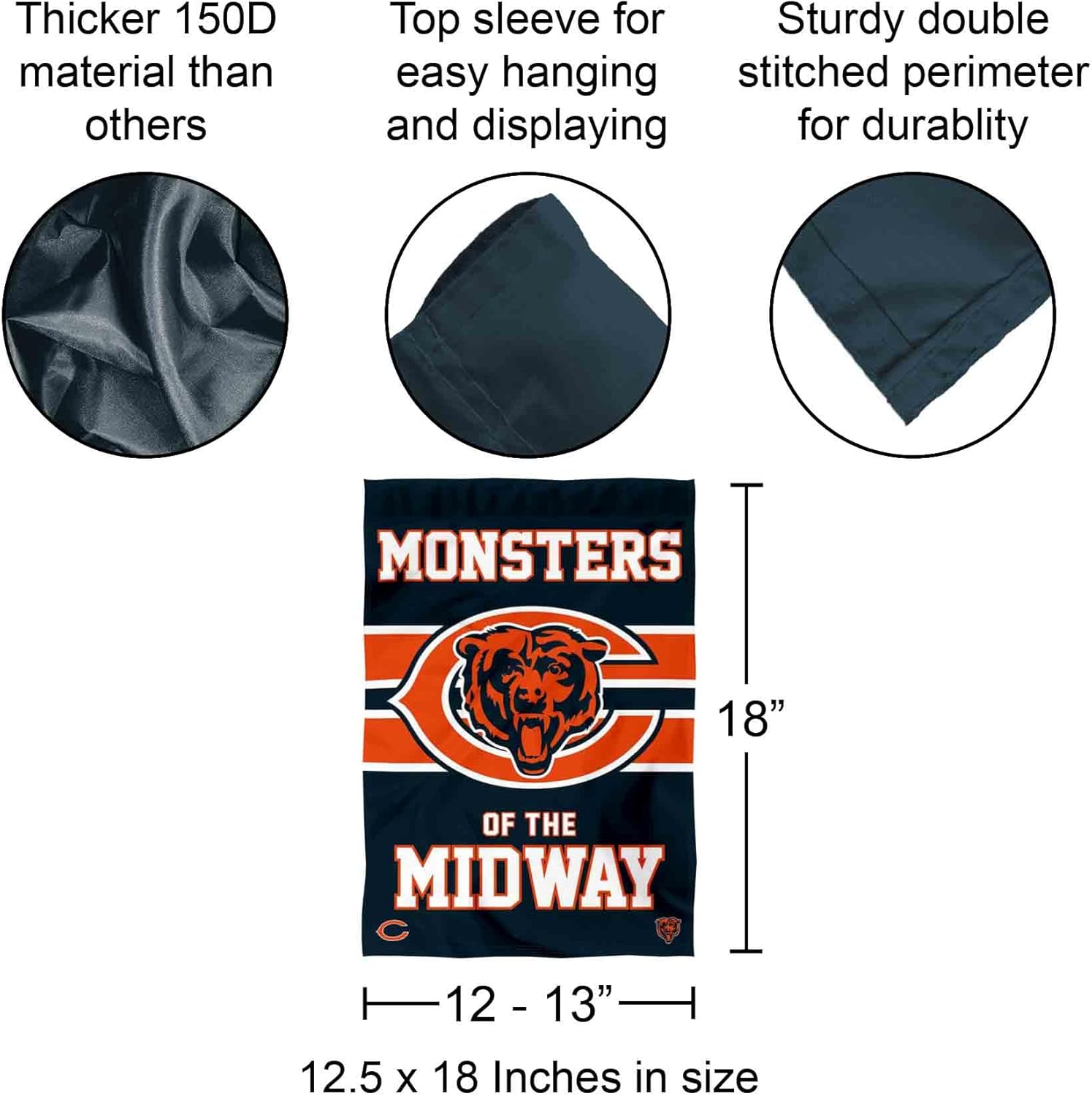 Chicago Bears Monsters of the Midway Double Sided Garden Flag