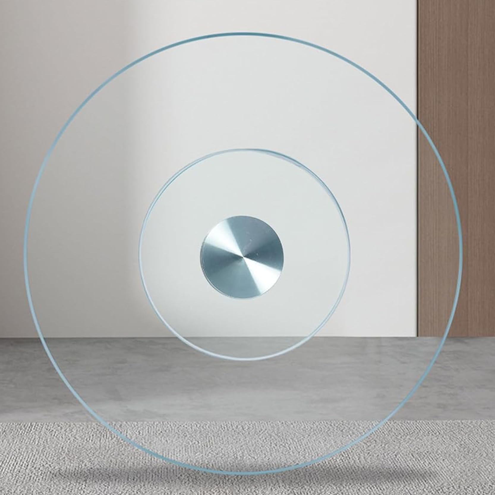 Gouzibhd Large Lazy Susan Turntable Kitchen Rotating Tray, Glass Turntable Heavy Duty Glass Lazy Susan With Aluminum Alloy Bearing, Silent Smooth Spin(Size:80cm/32In)