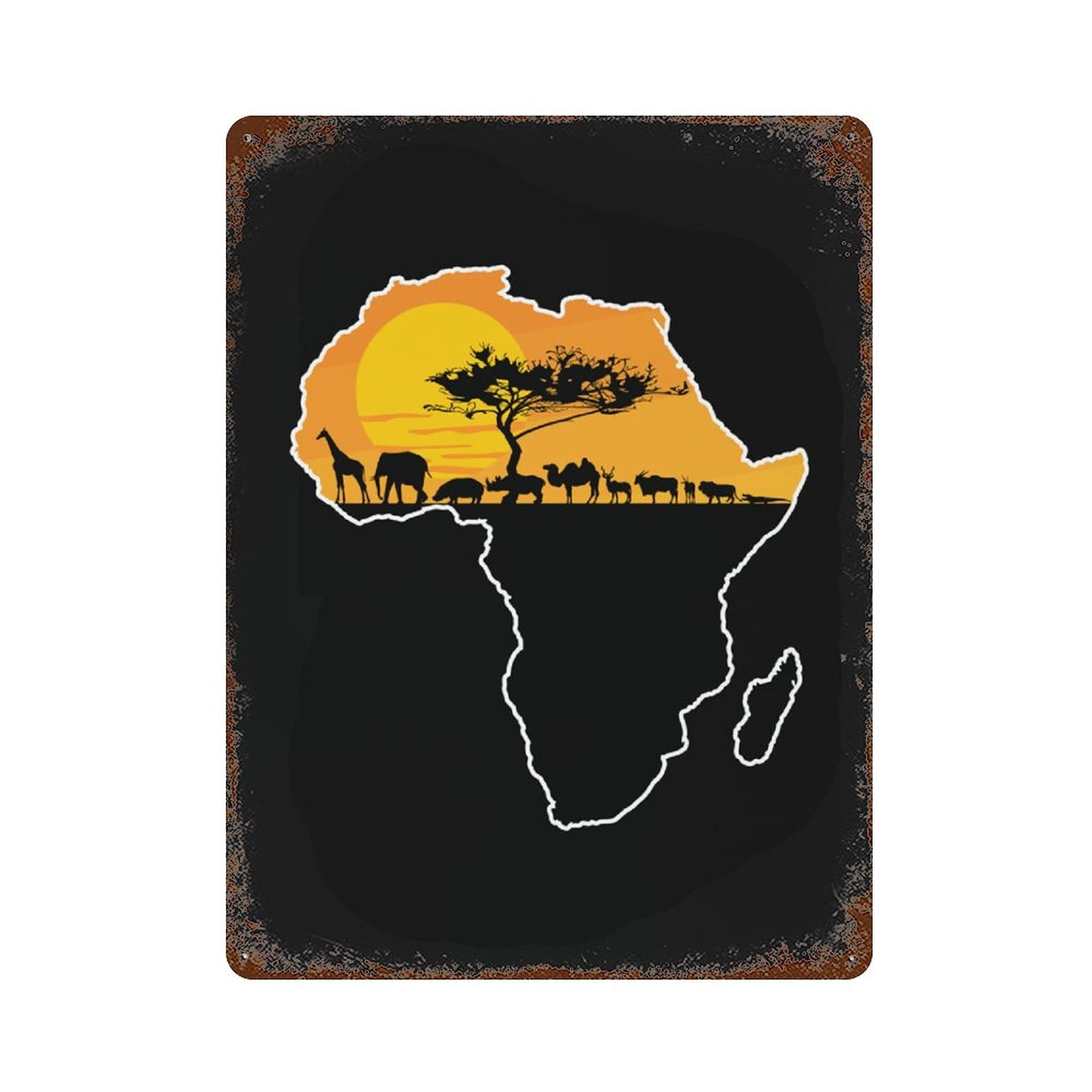 Cartel de metal de África para decorar tu terraza con un estilo vintage único