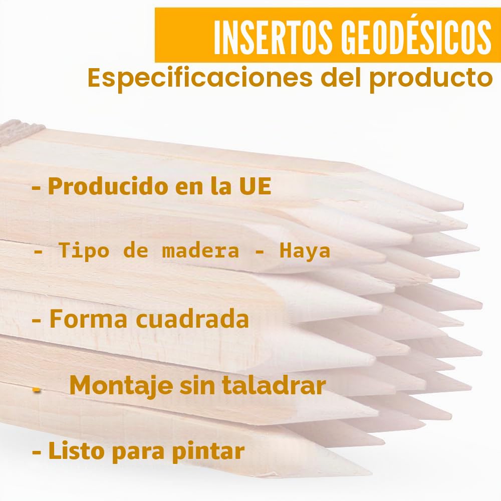 Estacas de Madera Dura, estacas para Plantas, Puntiagudas y cuadradas, 25 Unidades, Postes de para marcar, señalización o delimitación – 30/40/50/60/70/80/100/120/140/150 cm – Bordes: 25x25mm (120 cm)