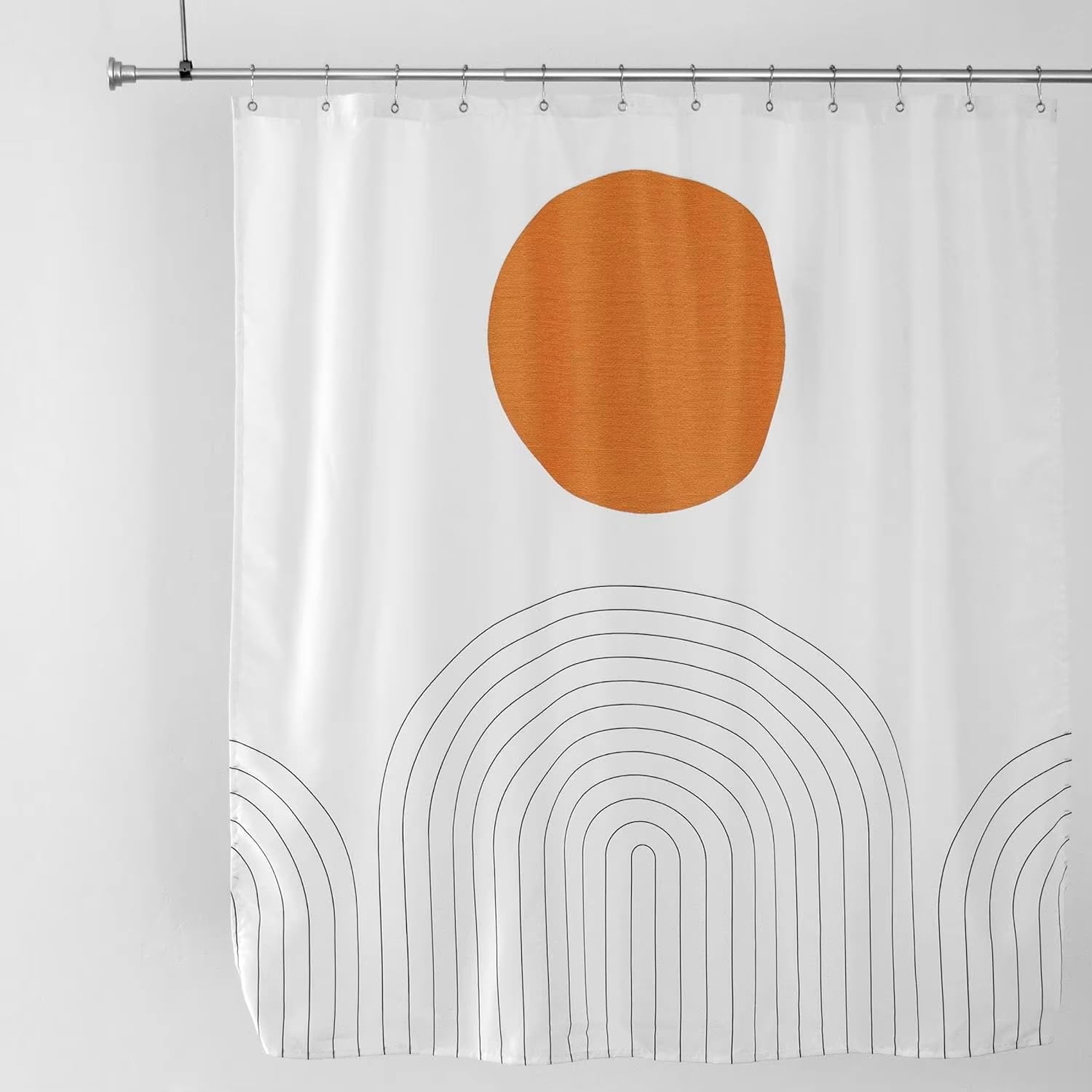Tenda da doccia astratta e minimalista con ganci: tenda da doccia impermeabile e bellissima per qualsiasi arredamento da bagno in stile bohémien (240x198 cm(larghezza x altezza)