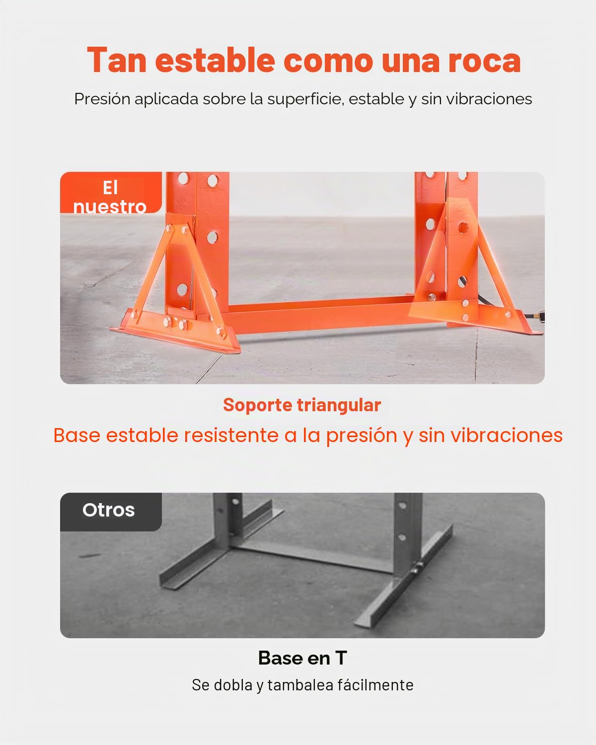 VEVOR Prensa Hidráulica de Taller, con Marco en H de 50 T con Placa de Prensa y Soporte Triangular, para Piso de Garaje Estable con Válvula Alivio, Apta para Doblar y Enderezar, 1380 x 800 x 1735 mm