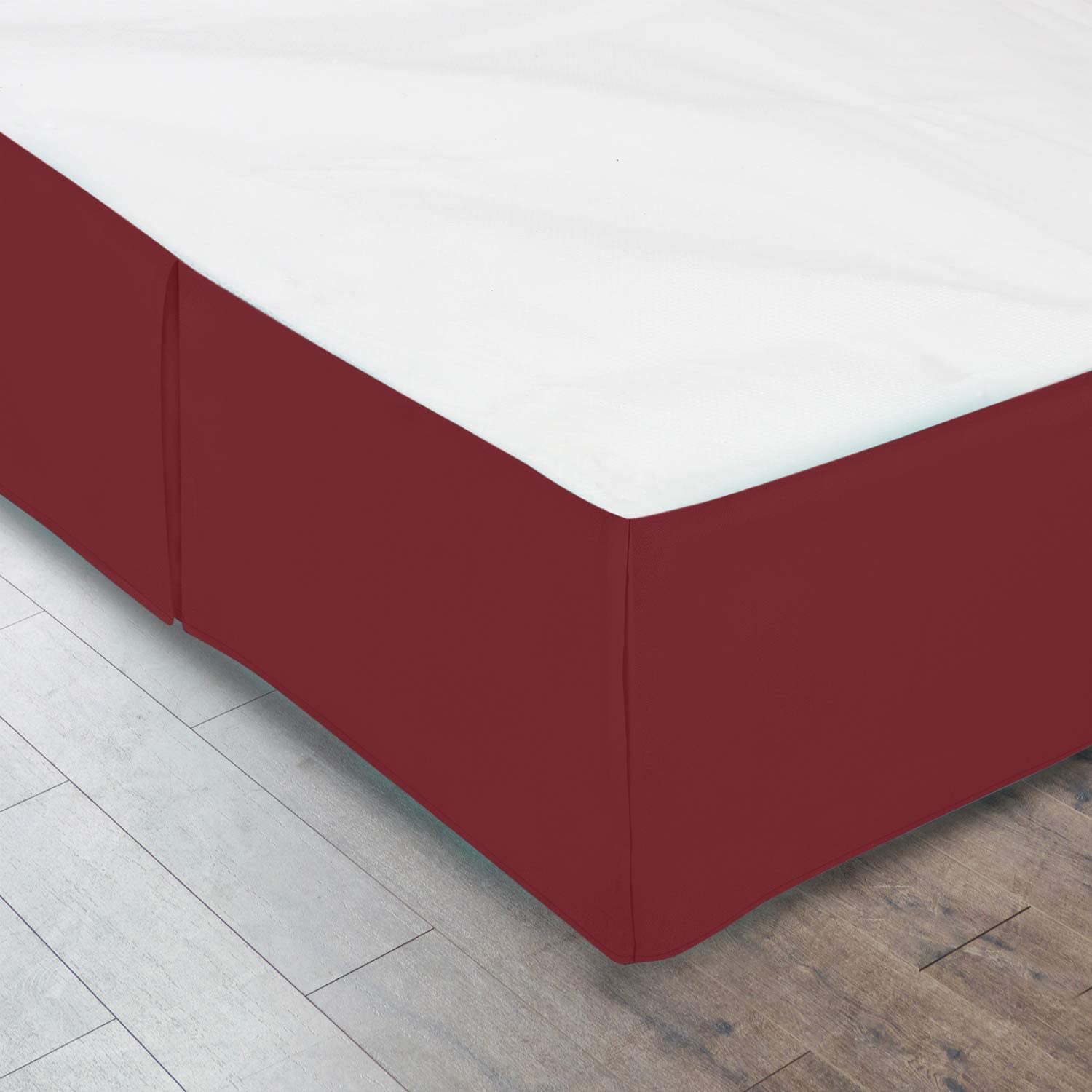 Nestl - Gonna da letto plissettata, facile da montare, 35,6 cm, gonna da letto su misura in morbida microfibra spazzolata di alta qualità, mantovana da letto di lusso, volant di qualità alberghiera