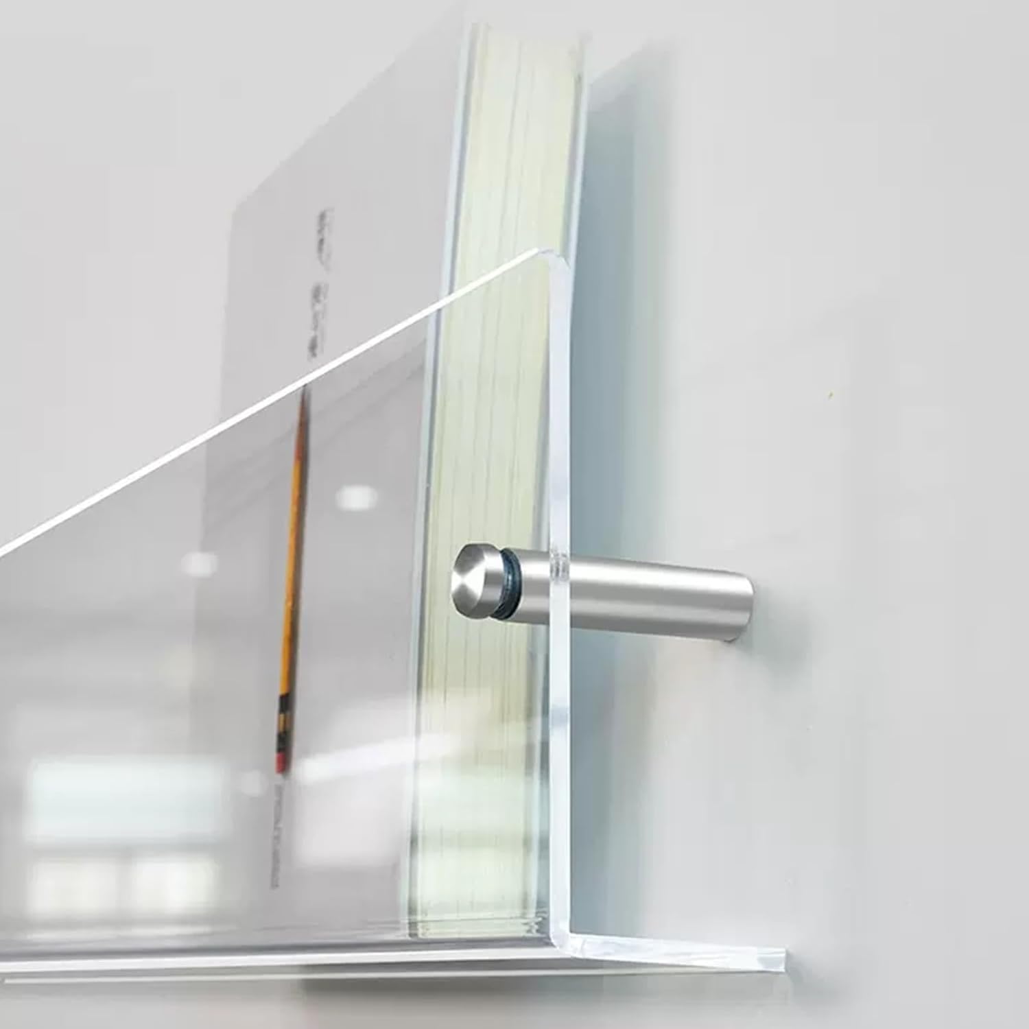 Wall Mount Acrylic Brochure Holder 8.5x11 - Transparent Display Rack for Magazines, Files, Newspapers & Literature - Nursery Room Hanging Shelf for Organized Storage