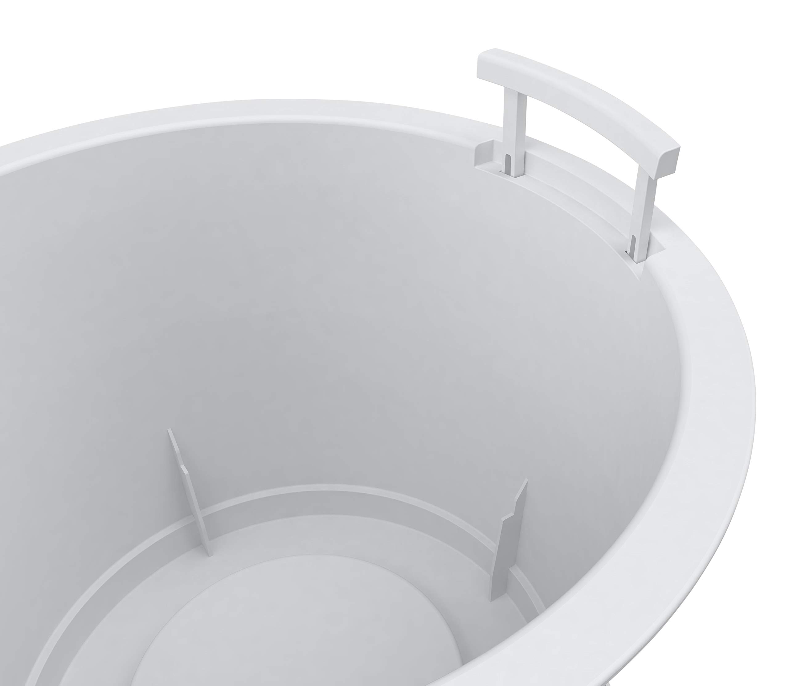 Pot de Fleurs, Rond, H 70 cm, Ø 36, Anthracite, Mate, capacité de 16 litres, avec Panier à Plantes Amovible, pour intérieur et extérieur, Fait de Haute qualité polypropylène