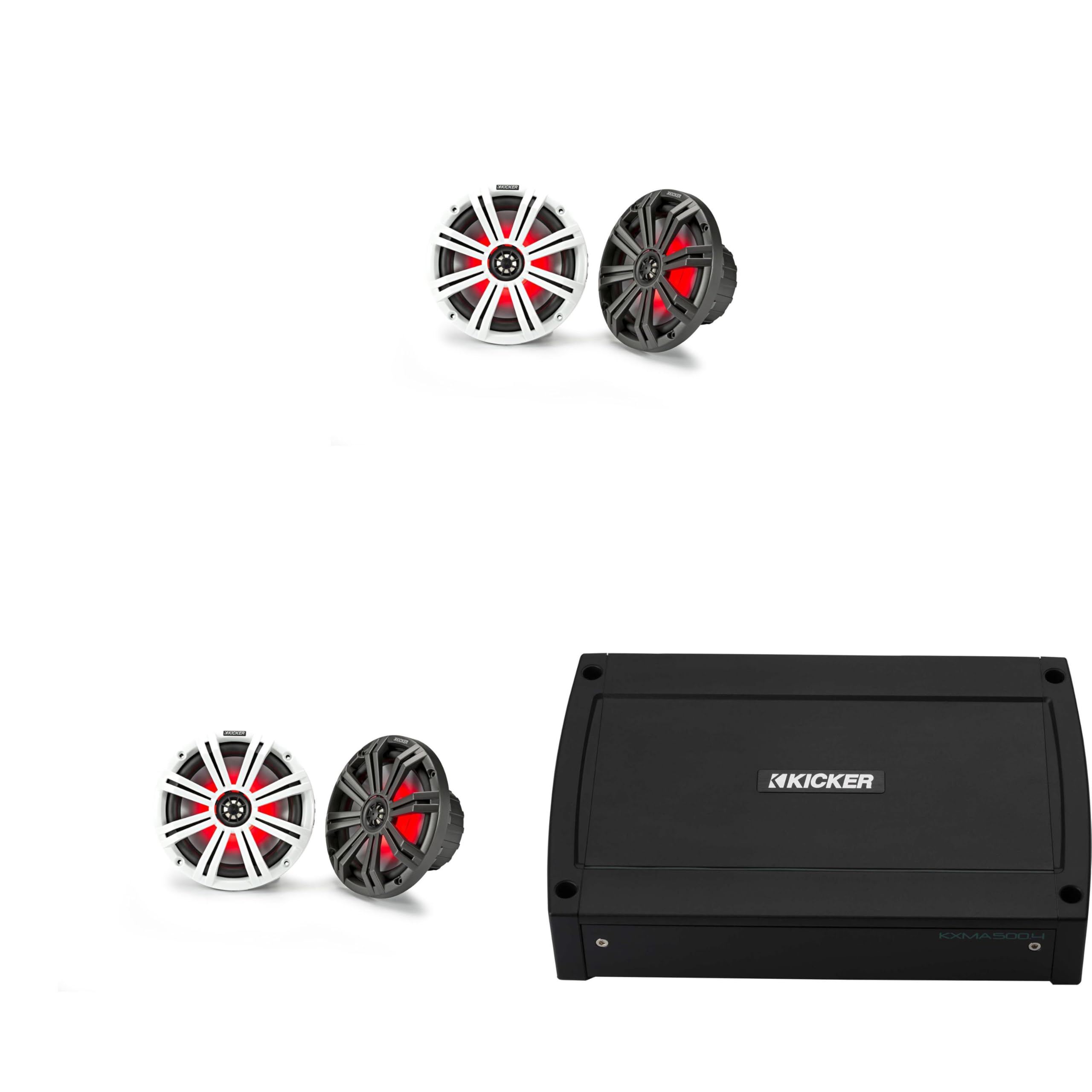 Kicker Marine 4 Ch Amp & (2 Pair) 8
