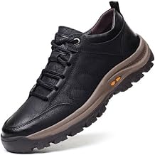 Men's Casual Arch Support Non-Slip Leather Slip-On Loafers, Men's Handmade Premium Leather Work Boots - Waterproof Comfortable Hiking Shoes Sneakers