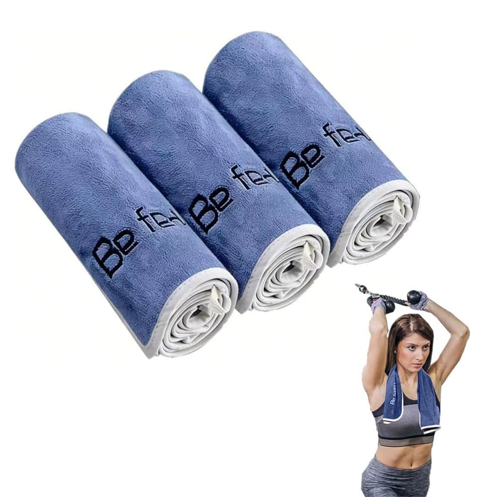Oaygat 3-Pack Microfiber Gym Towels 35 * 75cm Quick-Dry Yoga Towels Sports Towel Ideal for Cardio Cycling Strength Training Running Perfect for Outdoor Athletes Bikram Pilates Gym and Outdoor Sports