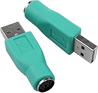 Vista 5 de Adaptador USB a PS2 PS/2 hembra a USB macho adaptador convertidor verde para mouse y teclado 4 unids