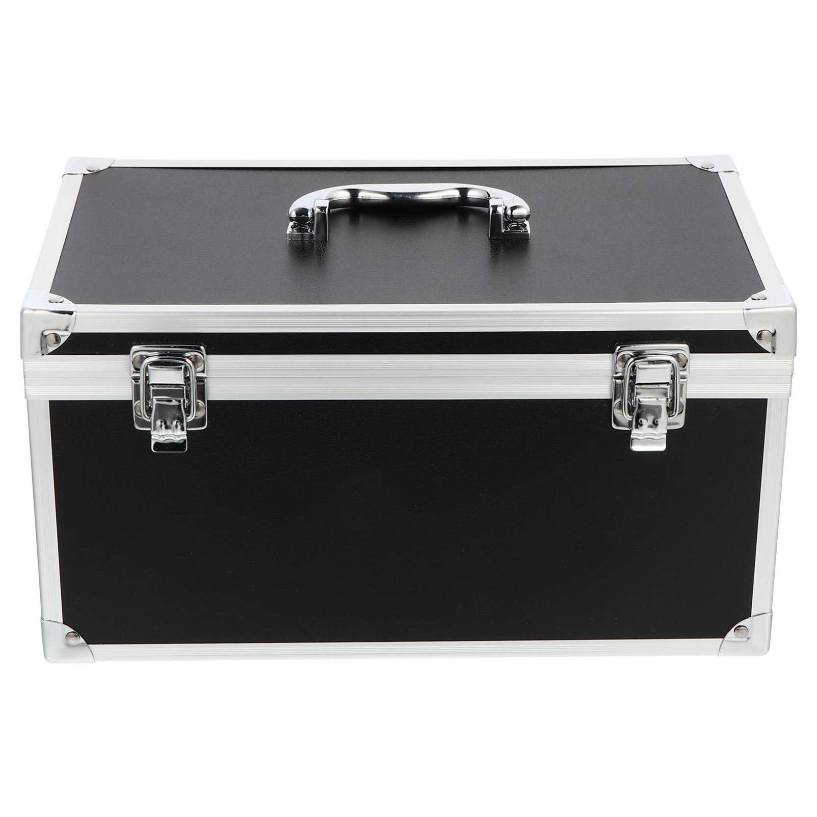 Custodia Rigida In Alluminio Nero Valigetta Antiurto Degli Attrezzi Con Schiuma Per Strumenti di Prova Fotocamere Strumenti Parti Meccanici Garage Strumento 29x16x15cm
