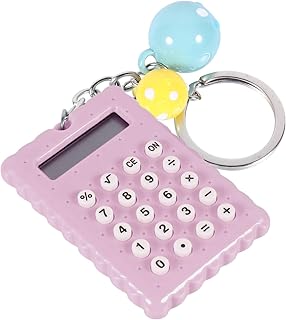 NUOBESTY Calculadora de bolso, Calculadora de chaveiro, Calculadora de cores doces Mini Calculadora eletrônica 8 - Calculadora de exibição de dígitos Artigos de papelaria escolar para crianças estudantes