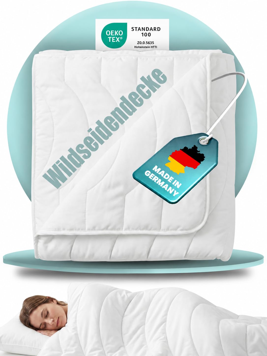 BEFA NATUR Wildseidendecke Sommer 135x200 cm – 100% Wildseide | Made in Germany | Atmungsaktive Sommerbettdecke | Leicht, temperaturausgleichend & hautfreundlich | Oeko-TEX® Standard 100
