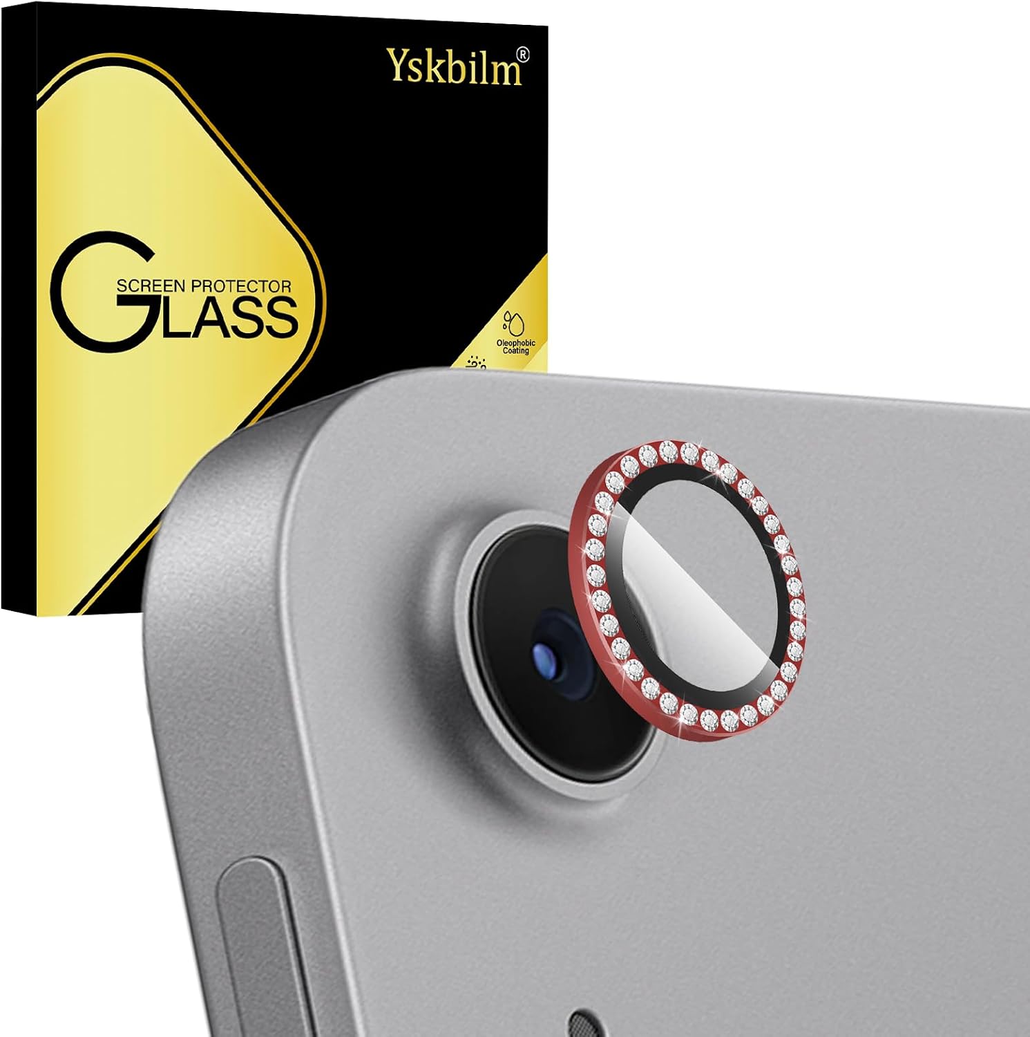 2 Pack Compatible for iPad Air 13 & 11 Inch (M3 2025 & M2 2024) Glitter Metal Ring Camera Lens Protector,Compatible with iPad 11th Gen A16 / Mini 7 / Mini 6 / Air 2020/2022 / 10th Generation - Black
