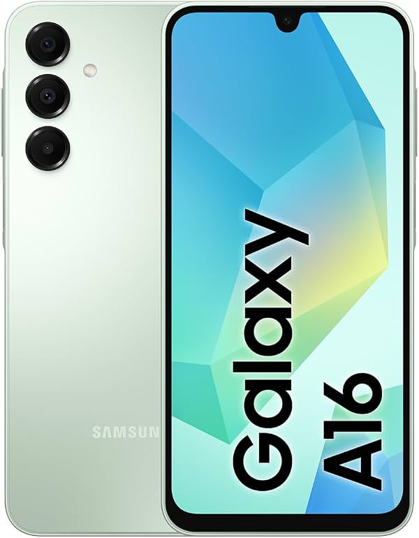 SAMSUNG Galaxy A16 4G LTE (128GB + 4GB) Modelo Internacional SM-A165/DS - Desbloqueado de Fábrica (NO PARA SPECTRUM/CRICKET/XFINITY/VISIBLE) - Verde Claro + FUNDA