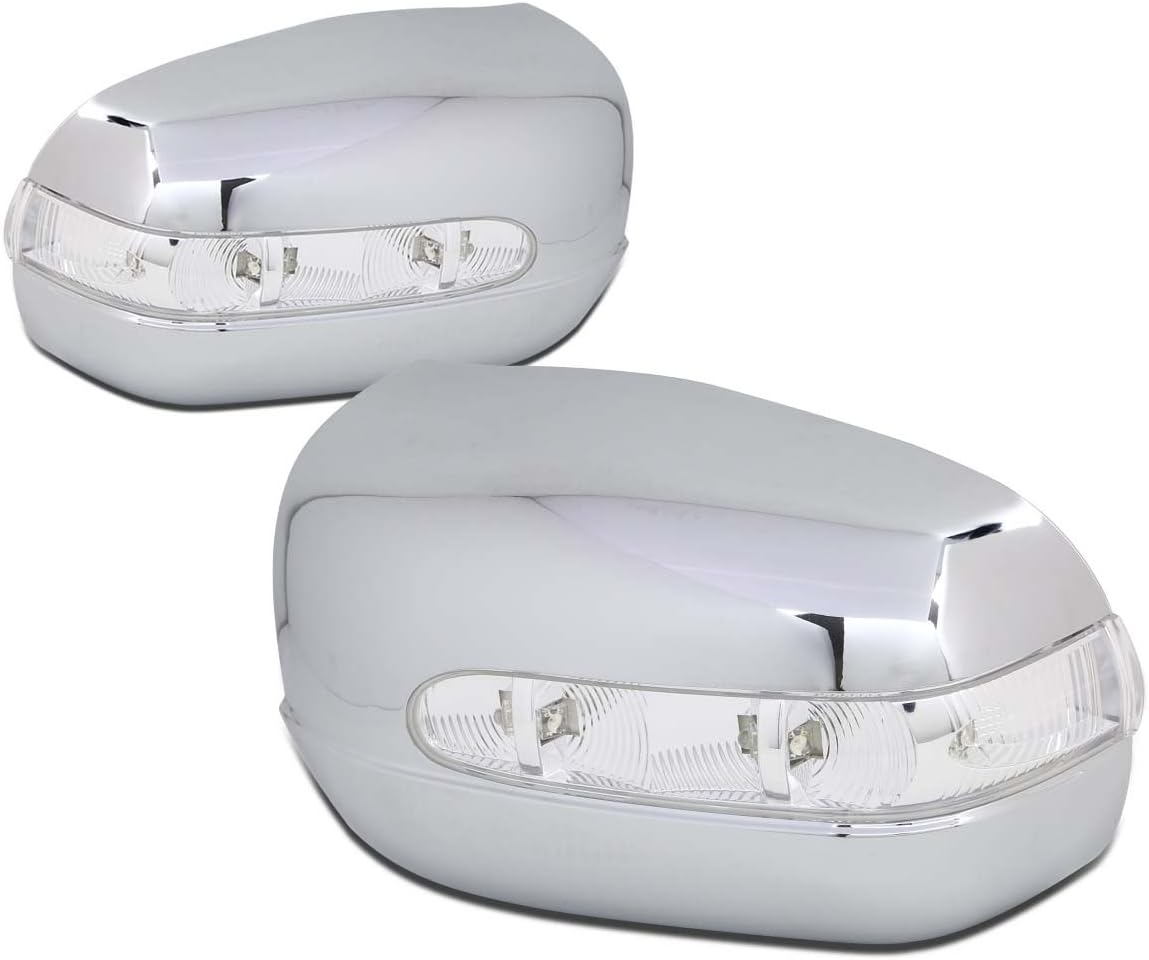 Auto Dynasty Compatible with Mercedes-Benz E-Class W210 Side Door Mirror Cover+LED Turn Signal Light (White)