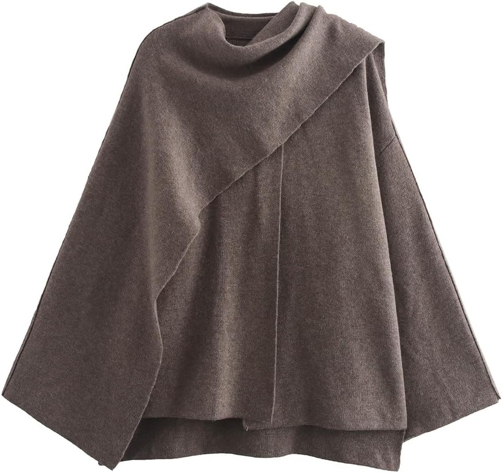 Women's Winter Oversized Scarf Jacket Shawl Wraps Knit Long Sleeve Button Peacoat Coat Sweater Cardigan