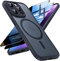 Vista 165 de TOCOL Funda magnética 3 en 1 para iPhone 14 Pro, mejorada [protección completa de cámara] con 2 protectores de pantalla, funda de grado militar