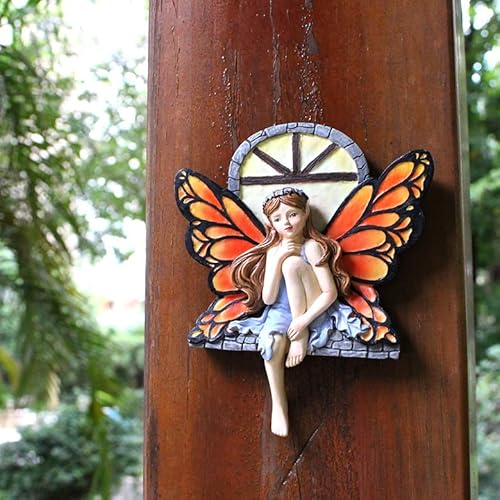 Jarpsiry Fairy Out The Door Tree Hugger Glow In Dark Resin Yard Art Sculpture Whimsical Fairy Garden Decorations Fairy Outdoor Statue Patio Yard Lawn Porch Ornaments #TOP7