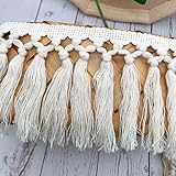 Yulakes Frange de 4,6 m de long - Style bohème - Pour rideaux, oreillers, tapis, lampes, parapluies, loisirs créatifs (deux nœuds)