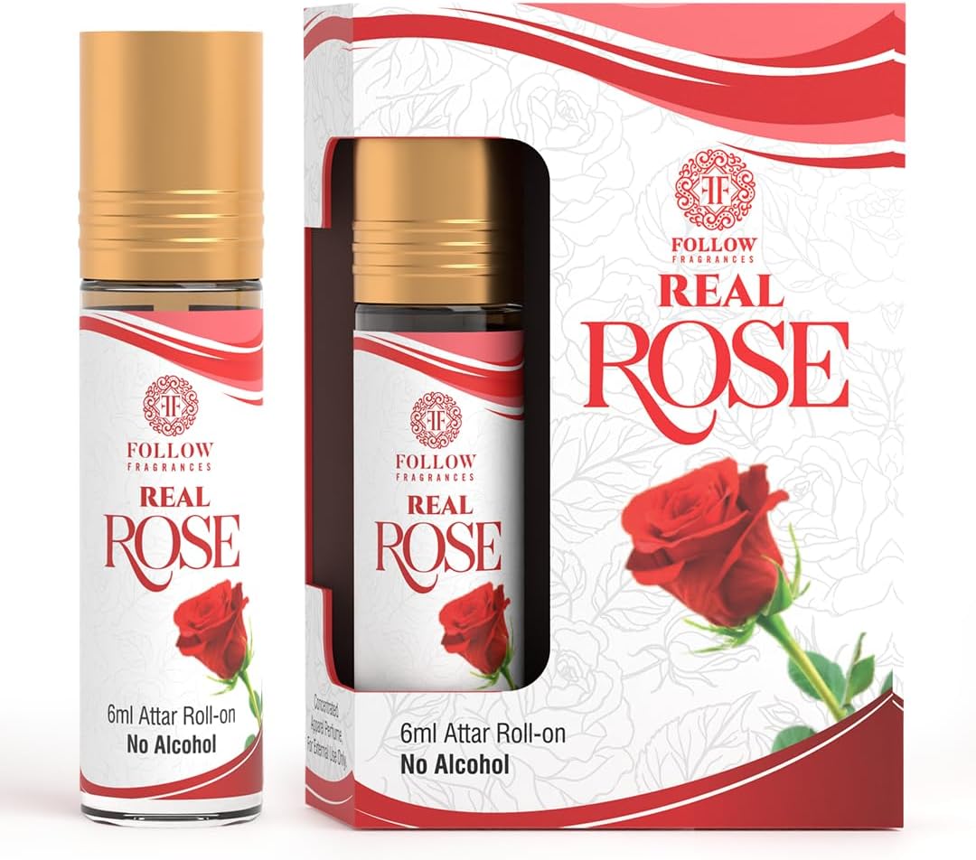 Real Rose Attar 6ml Roll-On Alcohol-Free Gulab Attar