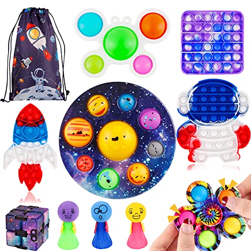Simple Planet Dimple Pop Popper Its It Infinity Toy Cubes Package Fidget Sensory Pack Figetget Box Plastic Push It's Kit Bubble Popit Bulk Hard Shell Pops Relief Autism Anxiety