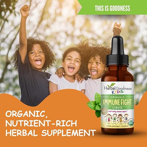 Miniatura 4 de Apoyo inmunológico de 1 oz con Ashwagandha para y suplementos herbales de cúrcuma, gotas naturales de refuerzo inmunológico para niños para