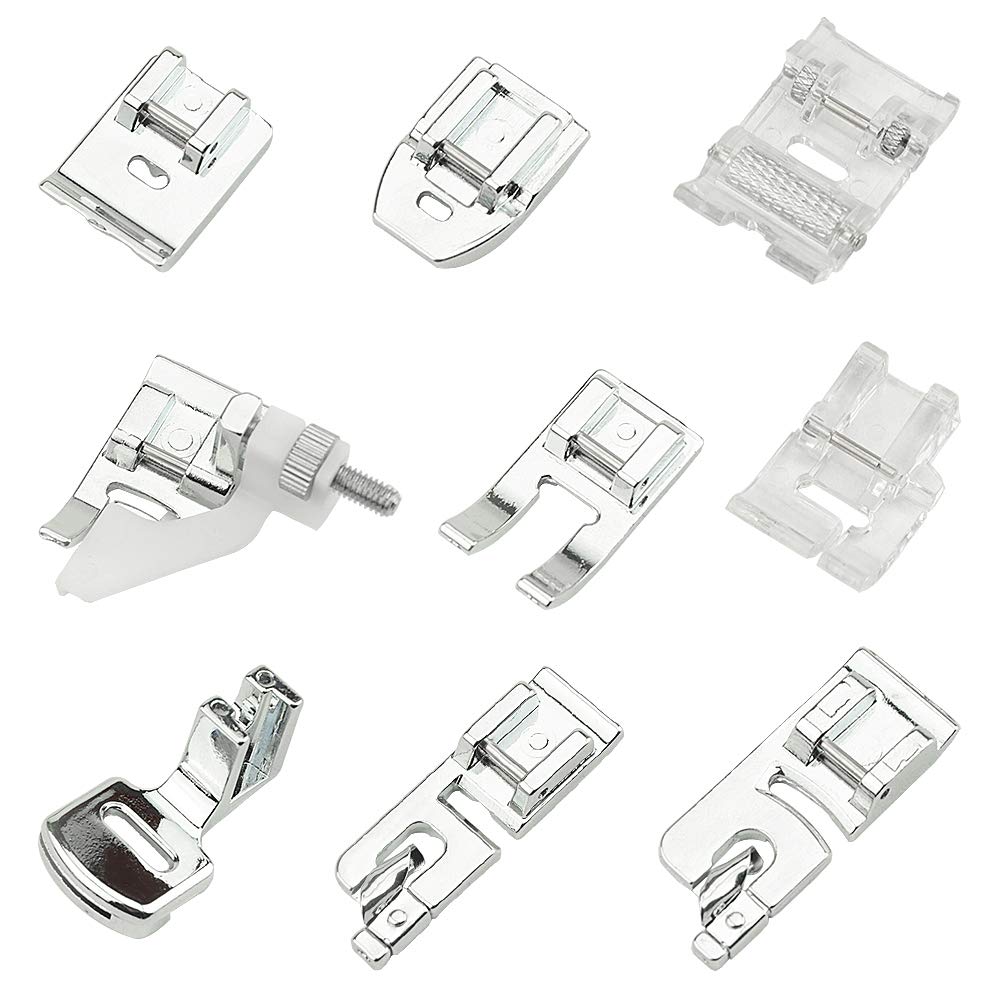 11Pcs Pieds-De-Biche, Kit De Machine À Coudre Pieds Presseur De