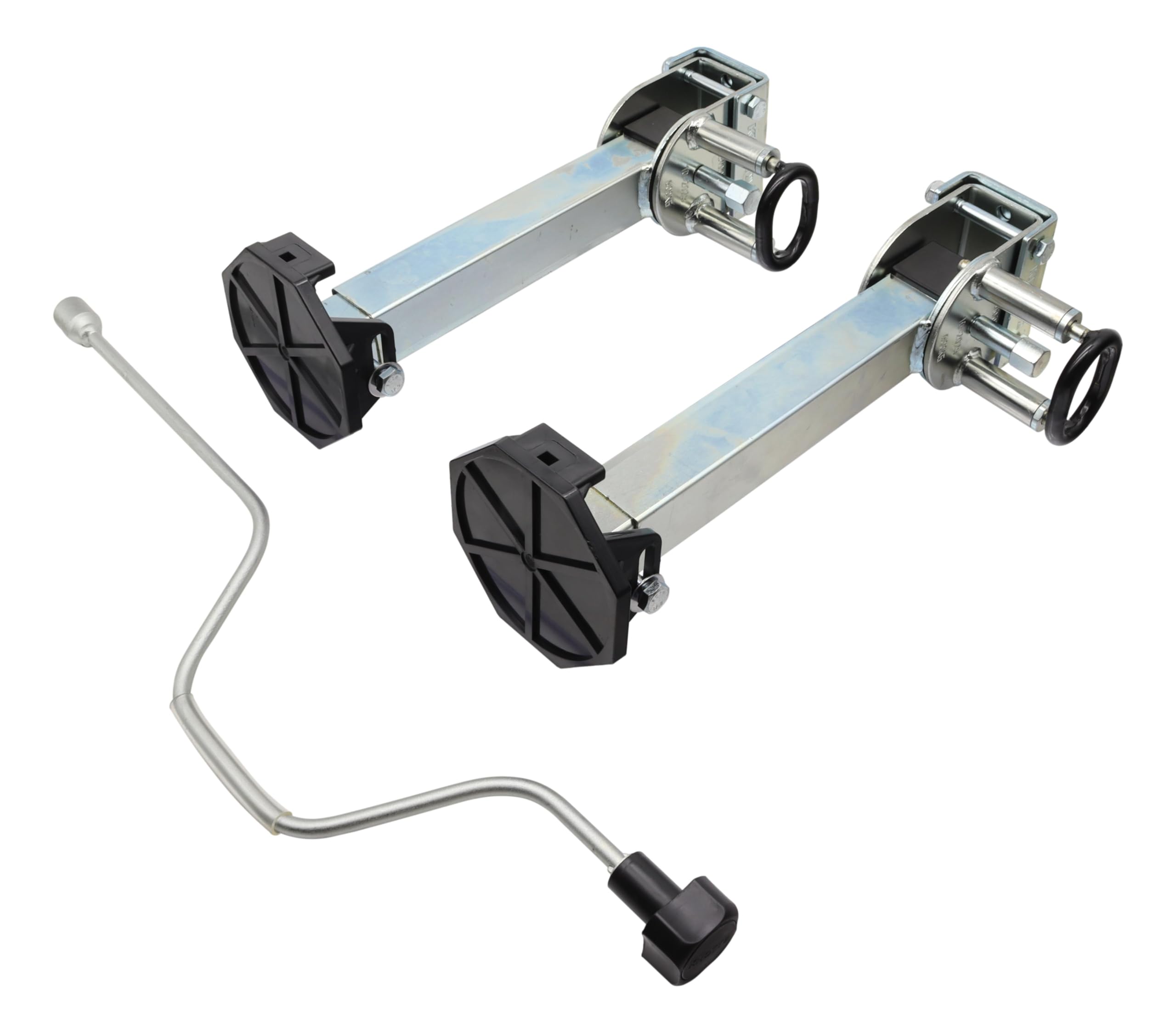 trailer parts4u Set Knott Schwenkstützen inklusive Kurbel 410mm 600kg Ausdrehstütze Kurbelstütze ausdrehbar schwenkbar PKW Anhänger 426310.001