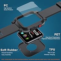 Vista 4 de Funda impermeable para Apple Watch de 1.496 in Series 2 y 3 con correa y protector de pantalla integrado, IP68, impermeable, a prueba de polvo, a