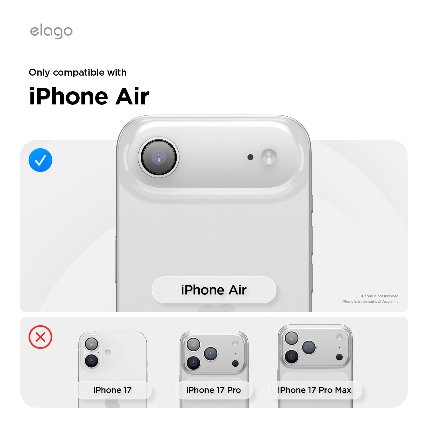 elago Cover Magnetica in Silicone Liquido per iPhone Air (6,5") – Compatibile con MagSafe, Antiurto, Sottile, Finitura Soft-Touch (Viola)