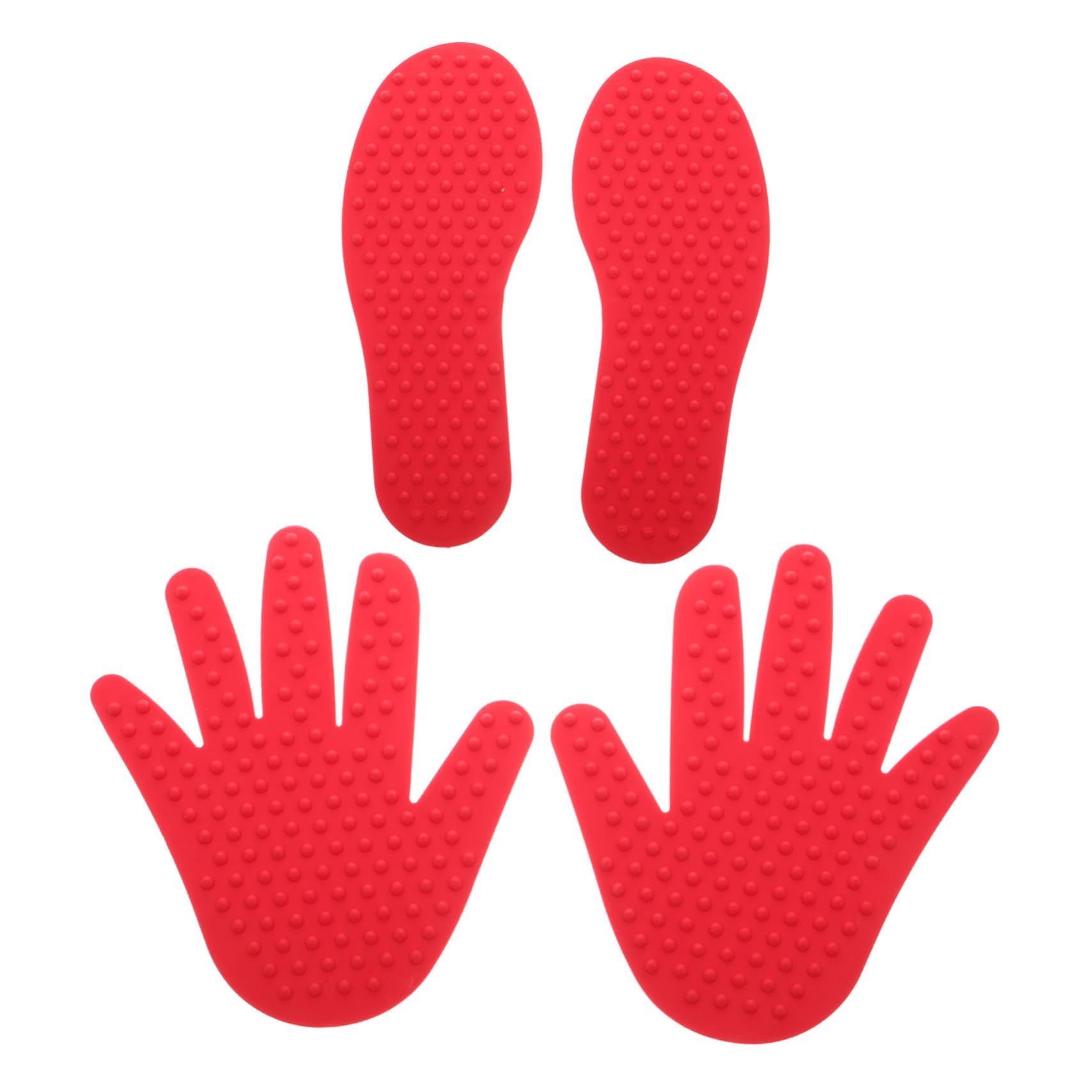 Yardwe 1 Set Outdoor Game Outdoor Dance Floor Markers Floor Spot Markers Sensory Feet Markers Classroom Sensory Items Sensory Floor Mats Gym Floor Dots Plastic Red