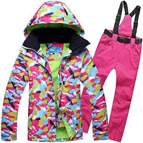 LEIT YFF ski Suits Winter Warm Men and Women ski Suit Single Double Board Breathable ski Pants,a+Rose red,s