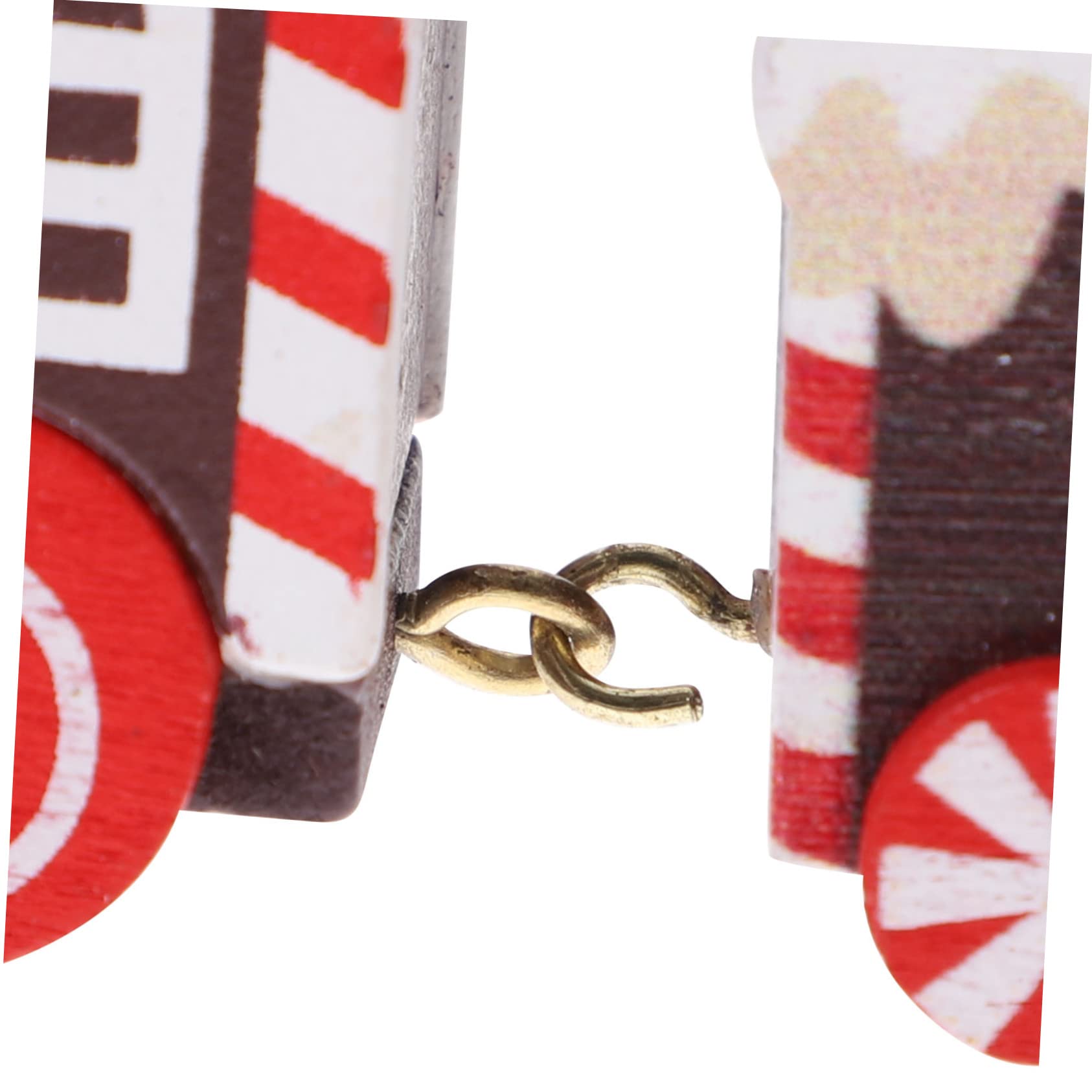 Cabilock 4 Piezas Tren de Navidad decoración Escritorio Trenes navideños decoração Adorno de Navidad Juguetes de Escritorio Manualidades navideñas de Madera Tren de Madera de Navidad