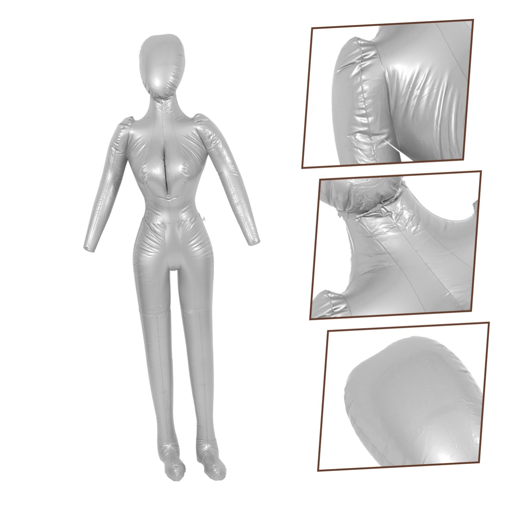 Maniquí de Exhibición de Ropa Inflable de PVC Plata