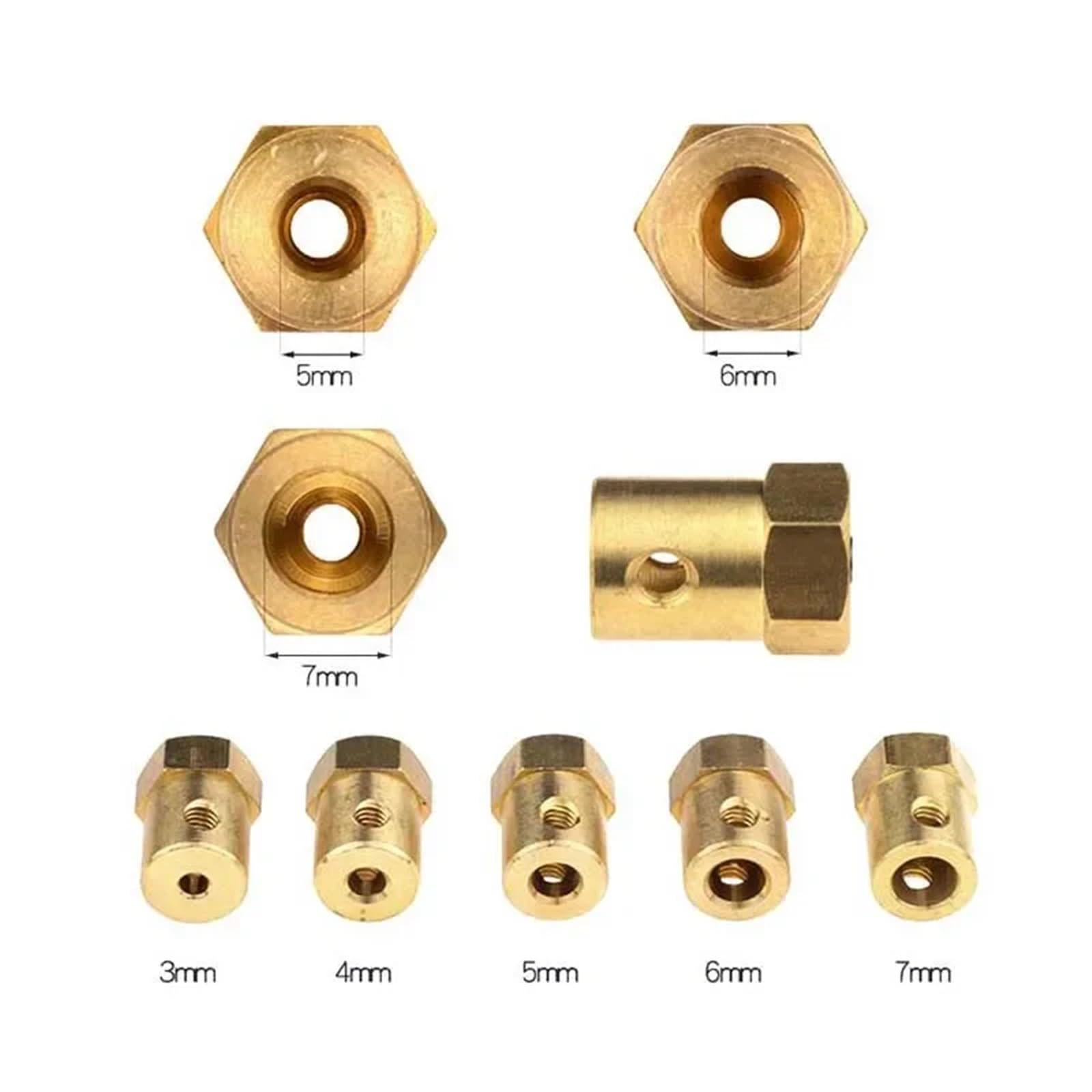 Acoplamiento de sujeción rígido de aluminio 4/8 Piezas Accesorios For Manguito De Eje Conector Motor Acoplamiento(8pcs 8mm)