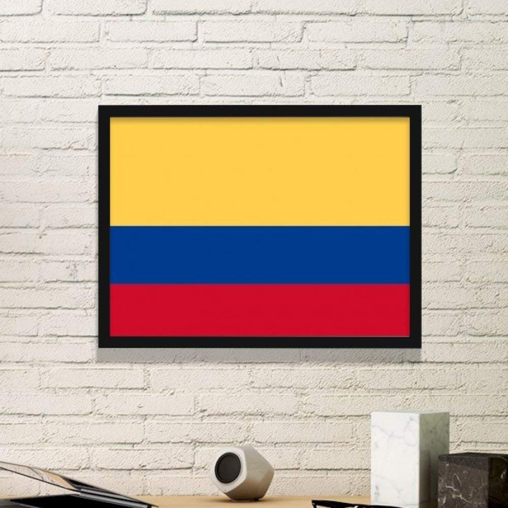 Drapeau Colombie tableau cadre photo noir art print décoration murale pays
