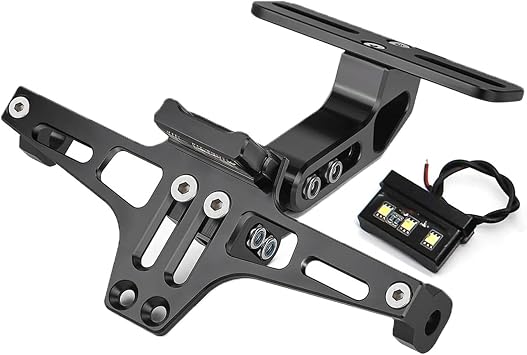 Universal Motorcycle Fender Eliminator Kit License Plate Bracket Holder with LED Light Ho Tail Tidy for K.T.M DUKE Y.amaha Kawasaki H.onda Suzuki Ducati Black