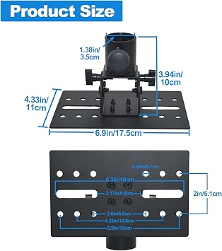 Speaker Stand Adapter,Adjustable All Metal 35mm Speaker Adapter Top Cap,Suitable for Stage and Event Setup,Hold up to 110lbs,DX-12 (2 Packs Black)