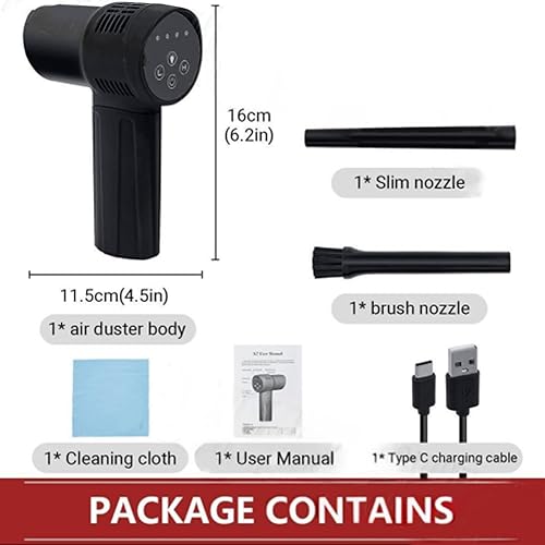 Miniatura 5 de Potente plumero de aire inalámbrico para limpieza profunda, soplador de aire comprimido, cámara de computadora portátil recargable por USB,