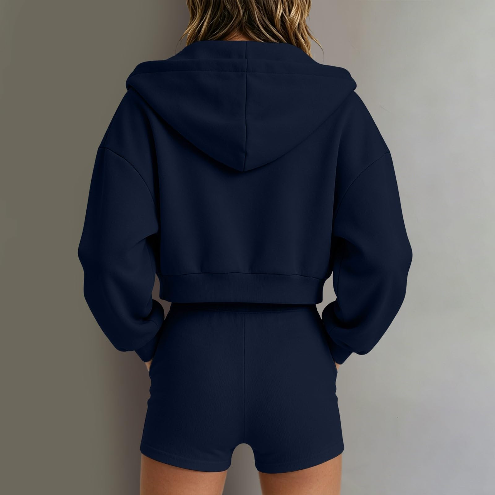 Generisch Sweatjacke Damen Mit Kapuze Sportjacke Damen Kurz Kapuzenjacke