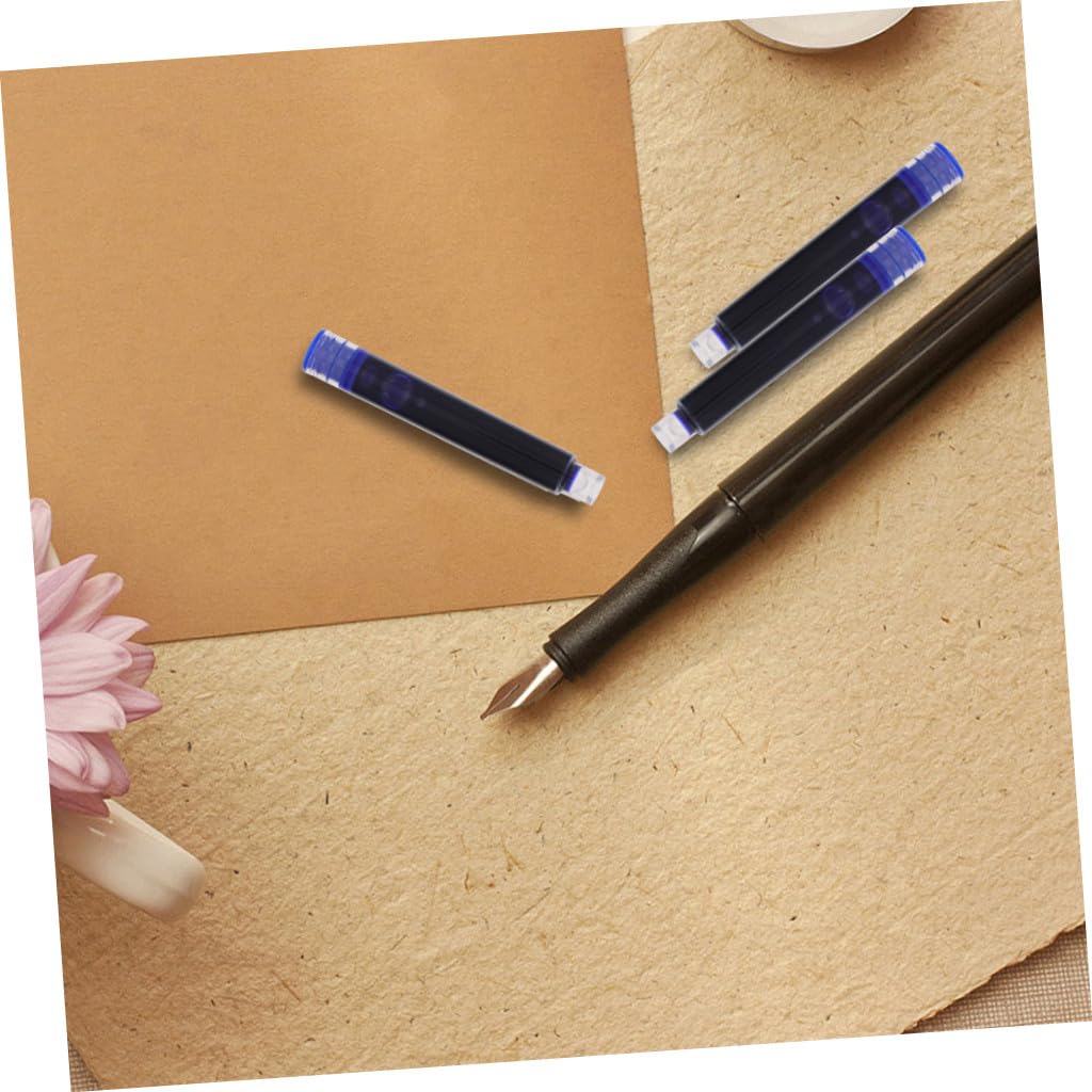 LALAFINA 200 Pezzi Ricariche di Inchiostro per Penna Stilografica in Plastico Blu Design Ergonomico, Accessori Pratici per Scrittura Professionale e Uso Scolastico