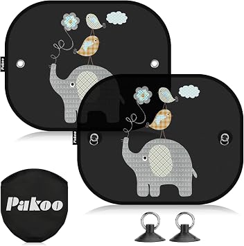 Pakoo 4 Pack Car Sun Shade Baby,Car Sun Shades for Baby with Suction Cups