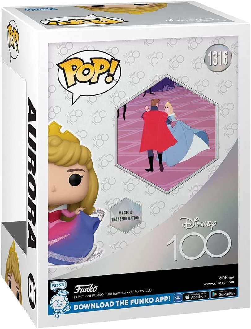 POP Disney: Disney 100 - Sleeping Beauty Aurora Funko Vinyl Figure (Bundled with Compatible Box Protector Case), Multicolor, 3.75 inches