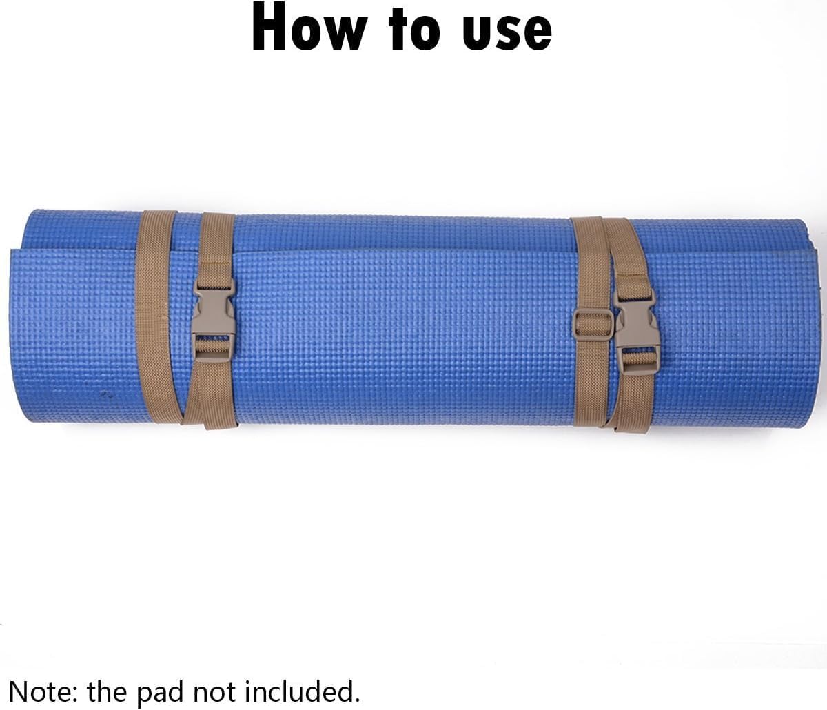 XTACER 1 Inch Backpack Accessory Strap Luggage Straps Cover Strap Sleeping Bag Strap with Buckle (TAN - Buckle Straps)